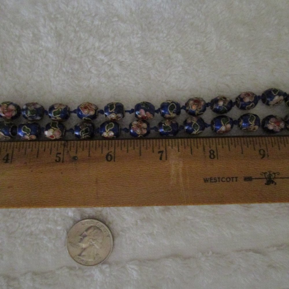 Vintage Enameled Cloisonne Beaded Strand Necklace - Picture 4 of 5